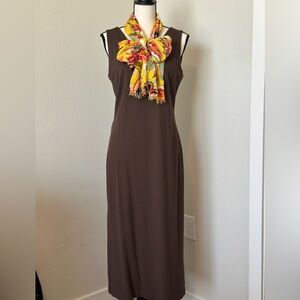 VINTAGE Talbots Gorgeous Brown Sleeveless Maxi DresS